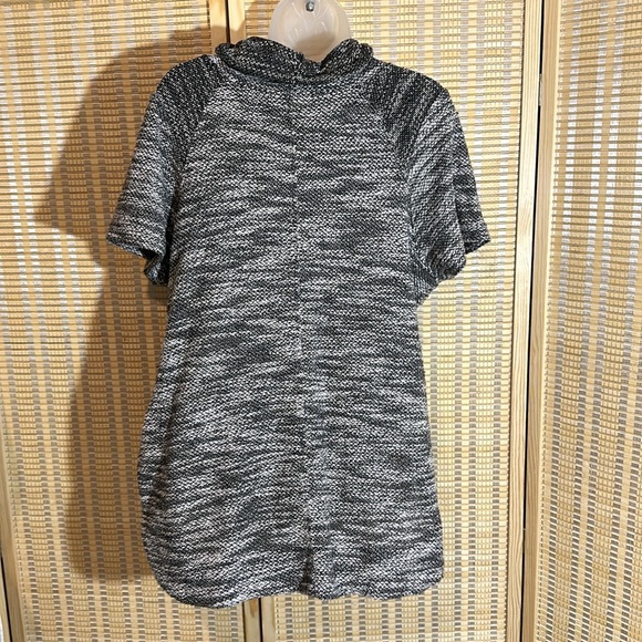 Tara By Vince Heather Gray Drawstring Cowl Neck Short Sleeve Sweater Large - Picture 11 of 16